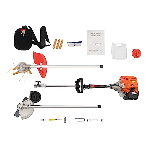 COFECO Weed Wacker Gas Powered, 2-Stroke 33CC Single-Cylinder Weed Eater Gas Powered with 2 Blade Heads, Handle & Shoulder Strap Included, 0.81KW Air-Cooled Gas Weed Wacker for Agriculture, Forestry