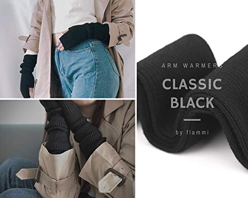 F Flammi B2021 Cashmere Blended Arm Warmer Winter Fingerless Gloves Knit Mitten Gloves Wrist Warmer thumb #4