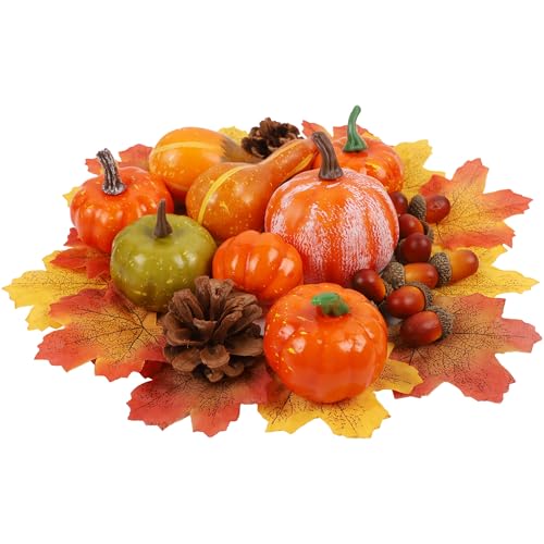 winemana Fall Decorations for Home Mini Pumpkins Gourds & Leaves Set by winemana - Used condition - Image 8