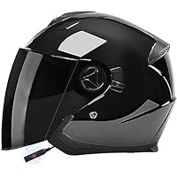 3/4 Bluetooth Jet-Motorhelm Met Dubbel Vizier Ingebouwde