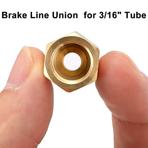 Muhize Upgraded Brake Line Fittings - 15 Pieces 3/8'-24 Threads Assortment Brake Fitting For 3/16 Inch Brake Line Tube (5 Unions, 10 Nuts) #TOP5