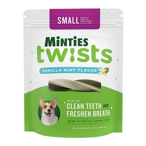 Image of Minties Twists VetIQ Dog Dental Bone Treats, Dental Chews for Tiny /Small Dogs (Under 40 lbs), 40 Count
