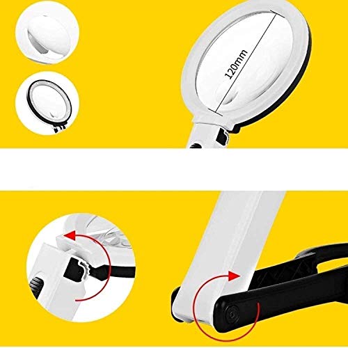 Loupe de bureau pliable avec LED pour lecture et réparation Wisdom - 8
