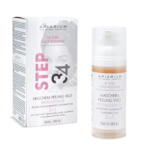 APIARIUM Maschera Peeling Rivitalizzante, 50 ML, Maschera viso purificante, illuminante,