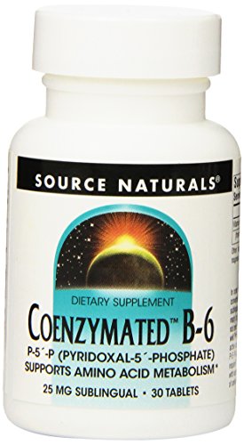 Source Naturals Coenzymated B-6 Sublingual, Promotes a Healthy Nervous System,30 Tablets (Pack of 2)