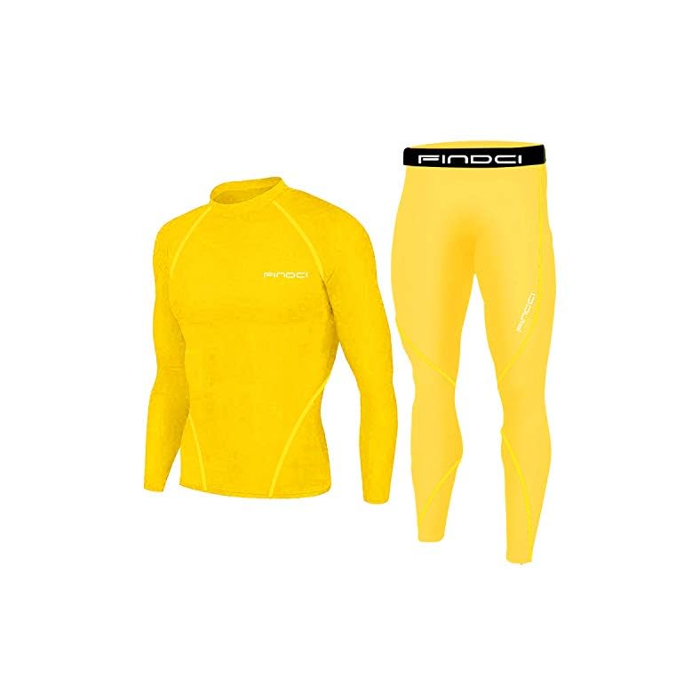 Men’s Sports Running Set Compression Shirt + Pants Skin-Tight Long Sleeves Quick Dry Fitness Tracksuit Gym Yoga Suits