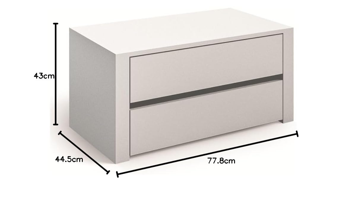 Indomita Cassettiera Interna per Armadio 2 cassetti Colore Bianco 77,8x44,5x43H Alice778