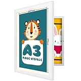 Ciscle Kids Art Frames - A3 Fillable Front Opening Photo Frames for 100 Pictures, Ideal for Children's Drawings, School, Home or Office (White)
