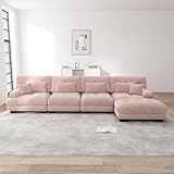 【Blocs modulaires libres】 Composition personnalisable : canapé d’angle, en U ou linéaire, avec ottomans assortis pouvant être positionnés selon l’espace disponible et vos envies.
