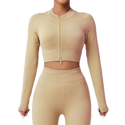 Ensembles sportswear à capuche zippé extensible pour femme active