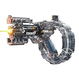 Mechanical Transforming Electric Water Gun - Automatic Water Blaster with Strobe Lights, Long Range & Mechanical Deformation, Outdoor Water Toy Gift Boys Girls (Gray)