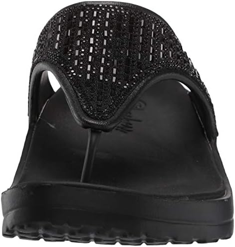 Skechers Women's Foamies Cali Breeze 2.0 Rhinestone Hooded Sandal, Black, 6 | Image 1