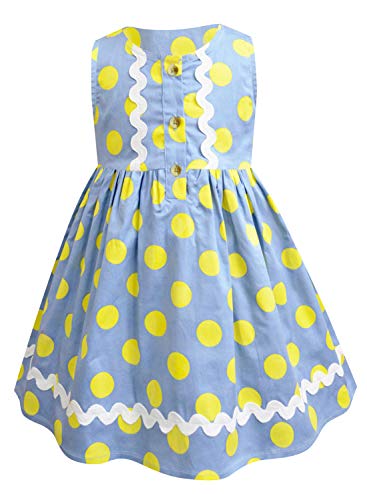 Image of A.T.U.N. (ALL THINGS UBER NICE) Baby-Girl's Cotton Empire Waist Knee-Length Dress (GDRS Pen BMP Blue 1-2 Year)