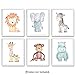 Minimalist Baby Lion Elephant Giraffe Monkey Hippo Zebra Prints, 6 (8x10) Unframed Photos, Wall Art Decor for Home Office Nursery Shop School Children Student Teacher Earth Nature Safari Animal Fan