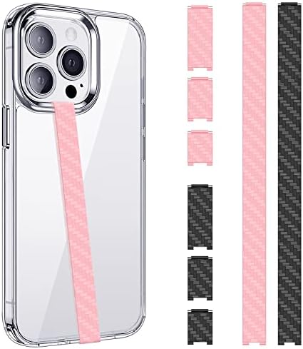 ROCONTRIP Cell Phone Grip Holder, 2 PCS New Upgrade Phone Strap Reusable Texture Finger Holder for Hand with Three Short Strips DIY Combination Fit 4.7"-7.2" Most Smart Phone Case