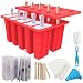 Homemade Popsicle Molds Shapes, Food Grade Silicone Frozen Ice Popsicle Maker-BPA Free, with 50 Popsicle Sticks, 50 Popsicle Bags, Funnel and Ice Pop Recipes(10 Cavities)