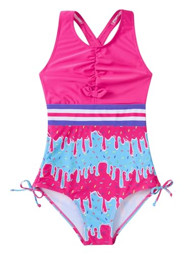 Image of BFUSTYLE Girls Swimsuit One Piece Bathing Suit 4-13 Years Sleeveless Beach Swimwear