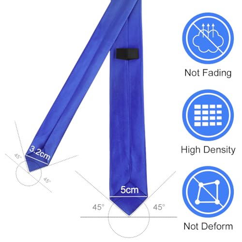 URAQT Satijnen stropdas voor heren, elegante stropdas 5 cm voor heren, klassieke bruiloftsstropdas voor kantoor of feestelijke evenementen - Afbeelding 3