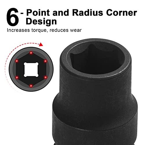Image of JETECH 1 /2 inch Drive 13mm Standard Impact Socket, 6-Point Metric Impact Socket, Chrome Molybdenum (Cr-Mo) Alloy Steel, Heavy-Duty for Automotive & DIY Applications