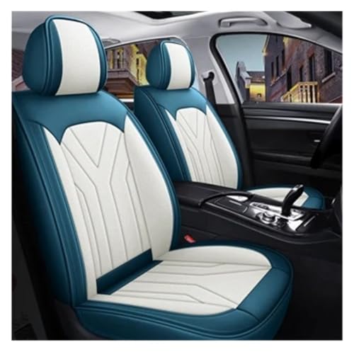 Housses de siège voiture pour Hyundai Kona et Ioniq, ensemble complet 5 places bleu et blanc
