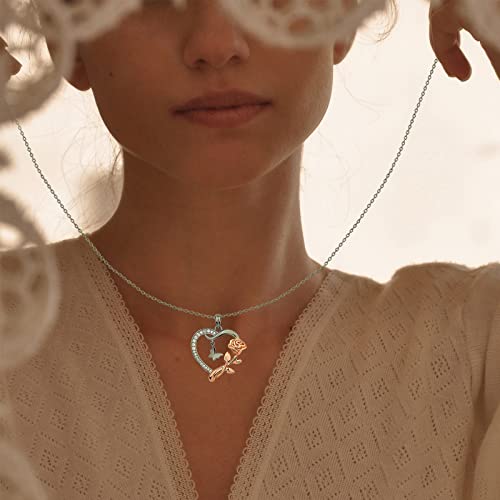 Alsanix-Heart-Shaped-Butterfly-Rose-Pendant-Necklace-925-Sterling-Silver-Ladies-Heart-Necklace-14k-Gold-Plated-Birthday-Jewelry-Gift-for-Girls
