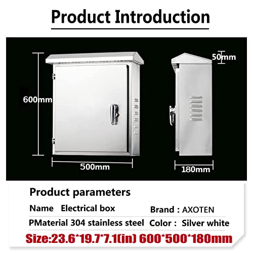 Coffret Electrique Etanche Exterieur,Boite Etanche Electrique Exterieur avec Serrure,Armoire en Acier Inoxydable avec Panneau Isolant - Applicable à Intérieures et Extérieures|600x500x180mm