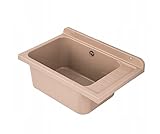Ausgussbecken Waschbecken Spülbecken Waschtrog draußen Garten Garage Keller Waschraum Waschküche Werkstatt (Beige)