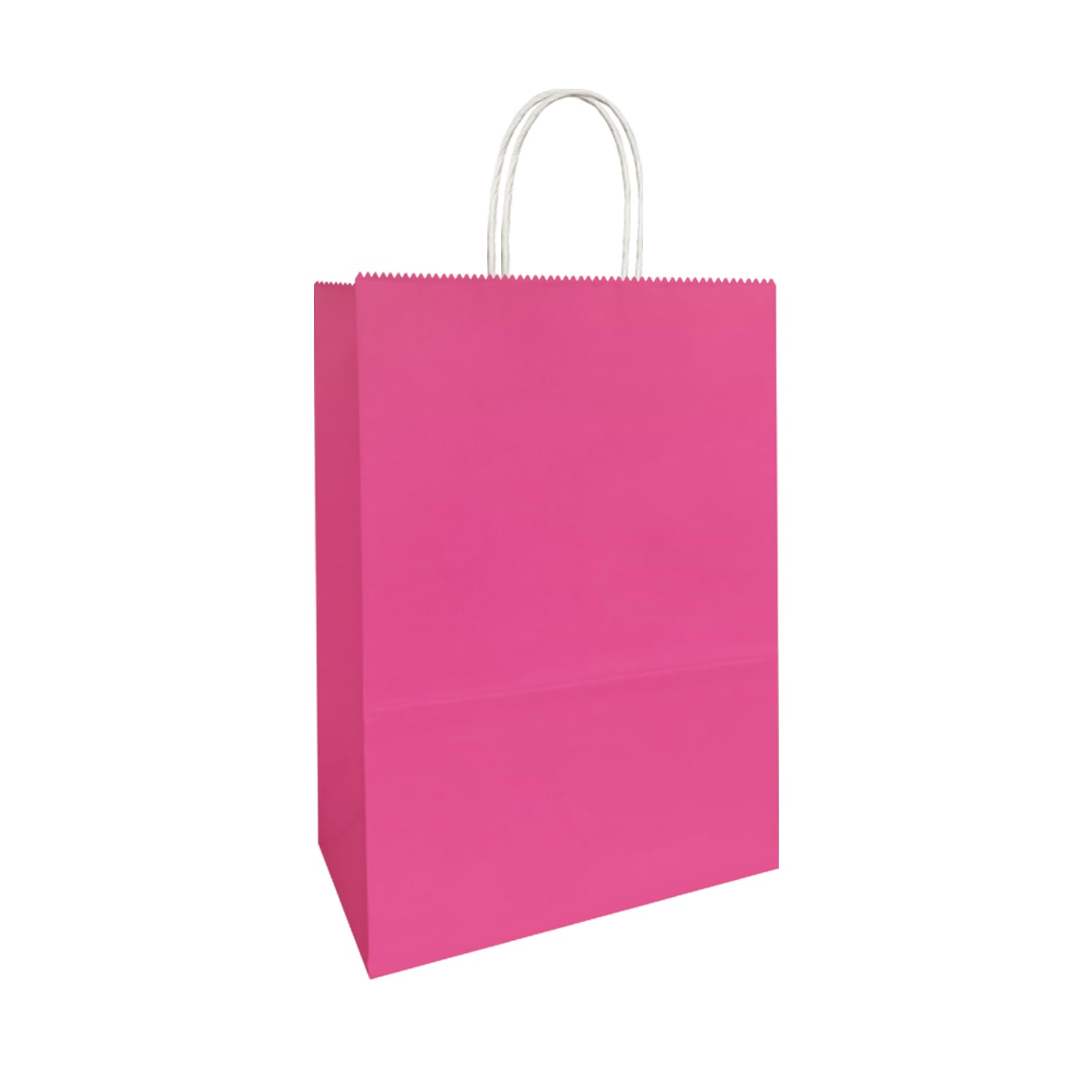 Weifeng 50 Paper Bags with Twist Handles, Hot Pink Party Gift Bags