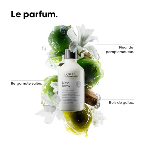 L'OREAL PROFESSIONNEL - Crème Lavante Metal Detox - Shampoing Anti-Casse & Anti-Metal - +67% de Nutrition - Empêche La Couleur de Virer - Sans Sulfate - Cheveux Secs, Abîmés & Cassants - 500 ml