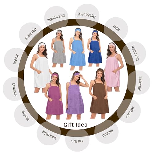 Hysunland Plus Size After Shower Towel Wraps for Women 2X/3x, Pink Women Plus Size Bath Wrap with Straps and Pockets, Quick Dry Lightweight Absorbent Shower Wrap Towel for Travelling Swimming Pool by Hysunland - Image 5