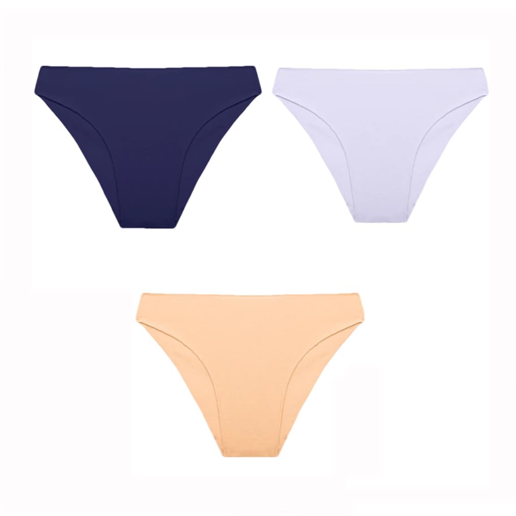 3PCS Set Panties Women Cotton Bikini Panties Woman Underwear Soft Breathable Underpants Solid Colors