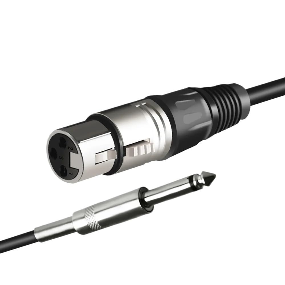 Mikrofonkabel, 6,35/6,5 mm Stecker auf XLR-Buchse, 10 m (5 m)