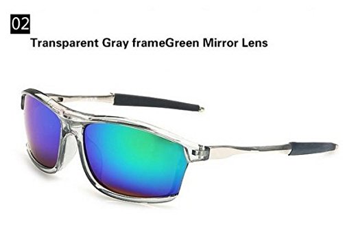 2015 Fashion Transparent frame Sunglasses men Brand Designer cycling Glasses Coating Mirrors Outdoors sun glasses for men Oculos (Red Mirror Lens)