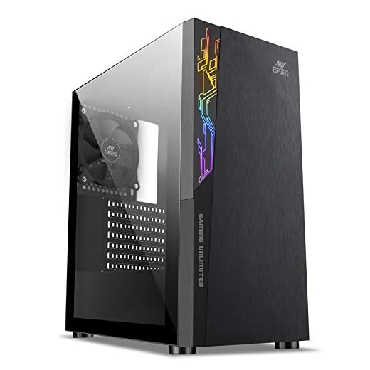 Ant Esports ICE-120AG Mid Tower Computer Case I Gaming Cabinet Supports ATX, Micro-ATX, Mini-ITX Motherboard with 1 x 120 mm Rear Fan Preinstalled - Black