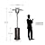 ZIOTHUM 48000 BTU Tall Stand Up Standing Lamp Heater Patio Heater Outdoor Freestanding Space Heater Stainless Steel Waterproof Propane Gas with Wheels Cover for Patio