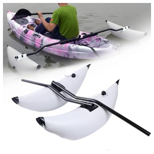 LYNICESHOP Kayak Outrigger, 2 PCS Kayak Stabilizer PVC Inflatable Pontoon Fishing Float Tube Kit - Alloy Floating Inflatable Outriggers Stabilizer Kit for Kayak Canoe Fish (White(with Bar))