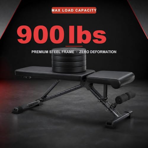 BARWING 900LBS Adjustable Workout Bench for Home Gym, Flat Foldable Weight Bench For Home Gym, 2025 Upgraded Adjustable Bench Press Set, Incline Decline Gym Bench For Full Body Exercise - Image 2
