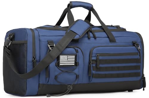 50L Tactical Gym Bag for Men and Women with Shoe & Laptop Compartment