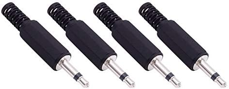 Fancasee 4-Pack 3.5mm 1/8 Inch Replacement Repair Plug Jack TS Mono Male Plug 3.5mm Solder Type DIY Audio Cable Connector Adapter for Audio Cable Repair