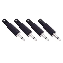 Fancasee 4-Pack 3.5mm 1/8 Inch Replacement Repair Plug Jack TS Mono Male Plug 3.5mm Solder Type DIY Audio Cable Connector Adapter for Audio Cable Repair