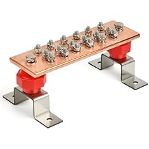 Wall Mounted Copper Ground Bar, Terminal Grounding Bar with UL Recognized SM40 Insulators 1400Amp