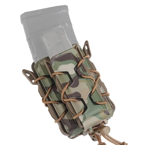 Étui airsoft Molle WLXW avec rétention élastique pour chargeurs pistolet et fusil