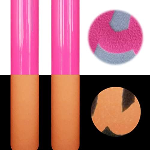 3D Puff Heat Transfer Vinyl Sheets 12"x 10" Glow in The Dark Foaming HTV Luminous Fluorescent Press Film Iron on Vinyl Color Changing for T-Shirt Clothes Textile Fabric (Pink)