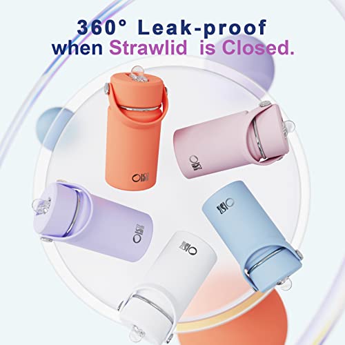 Oisiz Kids Water Bottle With Straw Lid 14Oz, Vacuum Insulated 316 Stainless Steel Water Bottles For Kids For School, Leakproof Toddler Water Bottle, Bpa Free And Keep Cold For 24 Hours, Snow #TOP4