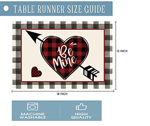 Valentines Day Placemats Set Of 4,Buffalo Plaid With Love Hearts Arrow Heat-Resistant Place Mats,Anniversary Wedding Table Decors For Farmhouse Kitchen Dining Party 12X18 Inch #TOP5
