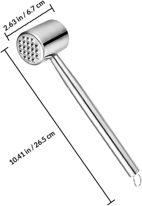 Generic 2pcs Stainless Steel Meat Tenderizer Hammer Set, Beef and Pork Pounder Tool for Kitchen Cooking, Sturdy 304 Stainless Steel for Home Use