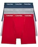 Calvin Klein Lot de 3 boxers en coton extensible pour homme, Convoi, Juneberry, Navy Stone, X-Large