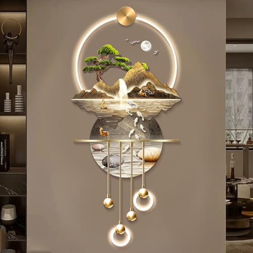 Pllrbvshs ���_��3D�Ǌ|���A�[�g�ALED�t���A�N�������N���X�^������̑ꕗ�i��A�������C�g�t���E�H�[���f�R���[�V���������A���r���O�E���ցE�L���p.(B,60 x 136 cm/23.6 x 53.5 in)