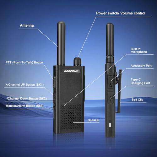 image for Baofeng T26 Walkie Talkies Long Range, Rechargeable Li-ion Battery 16 