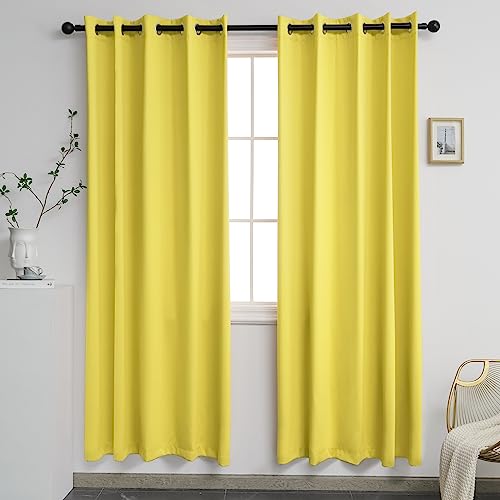 YGO Yellow Curtains 72 Inches Wide by 84 Inches Long